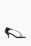 Toteme Strappy Heels The Leather Knot Sandal in Black