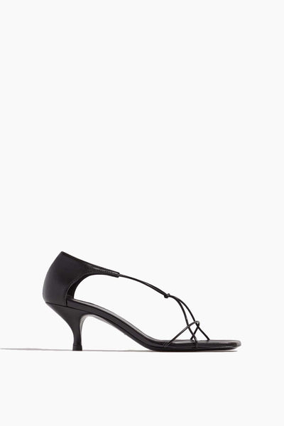The Leather Knot Sandal in Black