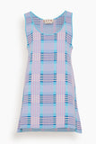 Marni Dresses Checked Techno Knit A-Line Dress in Pink Gummy