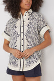 Alemais Tops Airlie Shirt in Navy/Cream Alemais Airlie Shirt in Navy/Cream