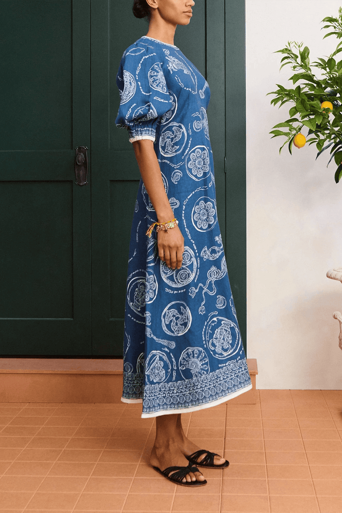 Lucky Midi Dress in Blue