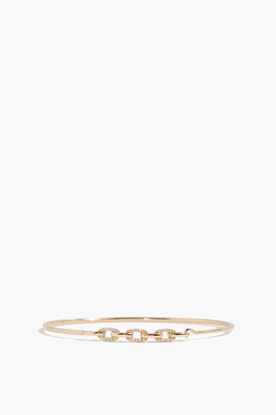 Pave Chain Link Wire Bangle in 14k Yellow Gold