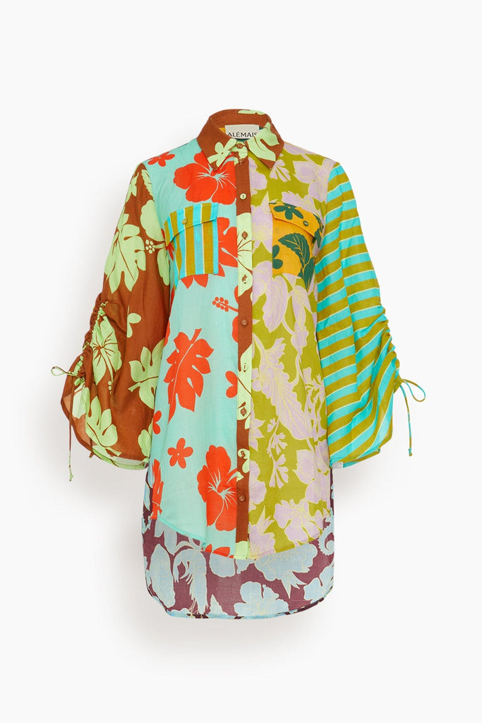 alemais poppy spliced midi dress Alemais Poppy Spliced Shirt in Multi (TS) – Hampden Clothing