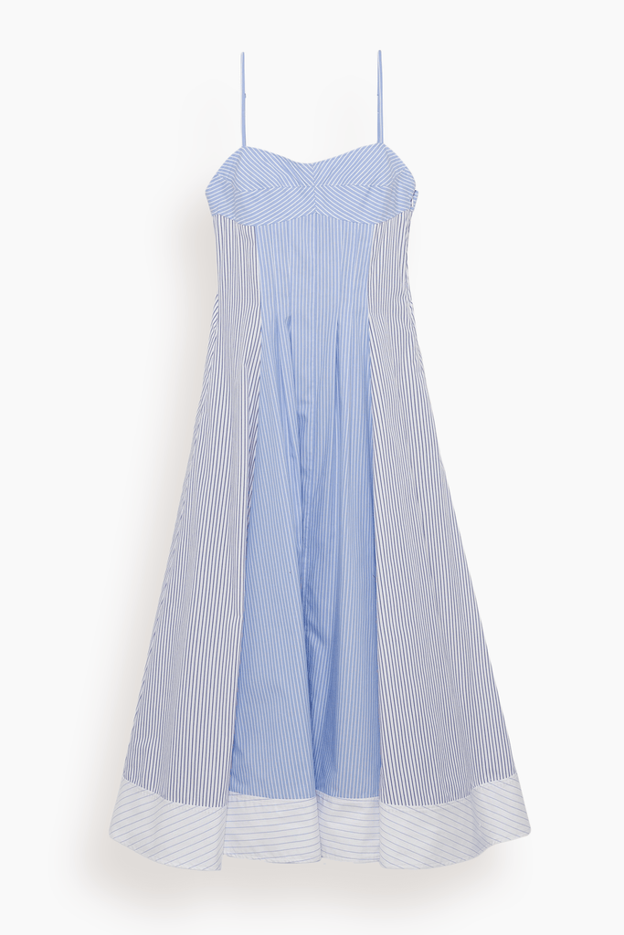 Simkhai Chamberlain Cotton Midi Dress in Periwinkle Stripe