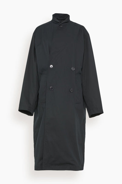 Wrap Collar Trench in Jet Black
