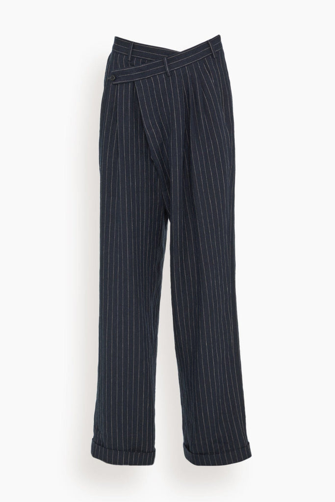 パンツ MELANGEHERRINGBONE STRIPE TUCKEDTROUSERS MELANGE HERRINGBONE STRIPE TUCKED TROUSERS | ULTERIOR online store