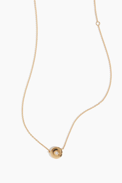 Stoned Fine Jewelry Necklaces Mini Saucer Pendant Necklace in 18k Yellow Gold