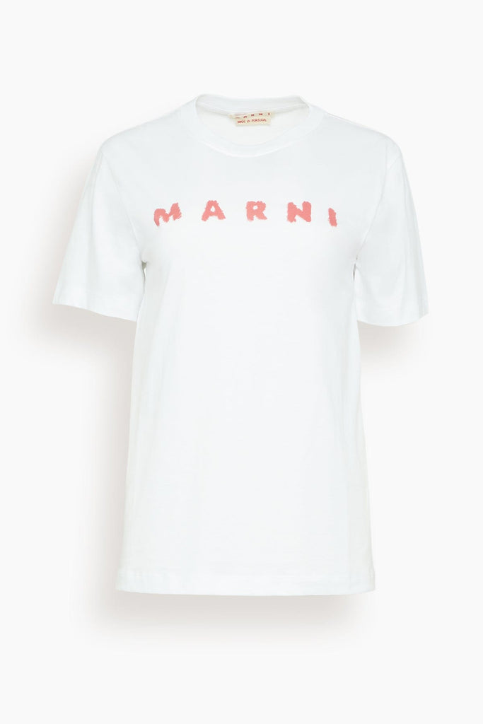 ★MARNI★ Cotton Jersey Logo Short Sleeve T-Shirt Lily White Buy Marni Short-Sleeve T-Shirt 'Lily White