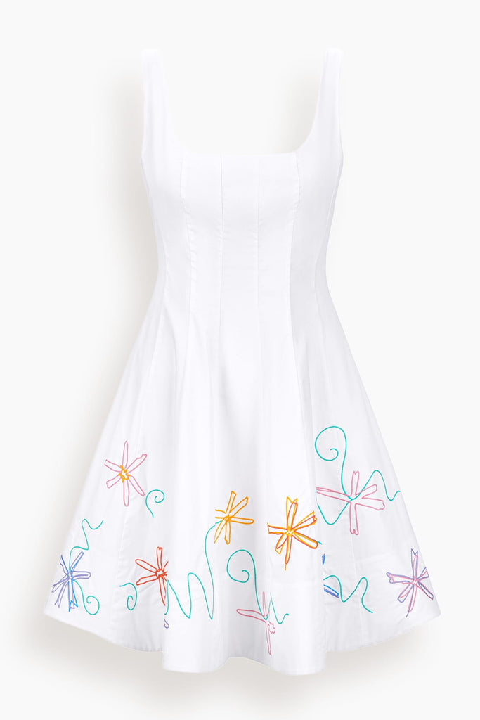staud mini wells dress Azure Pinstripe a square neck Staud Mini Wells Dress -