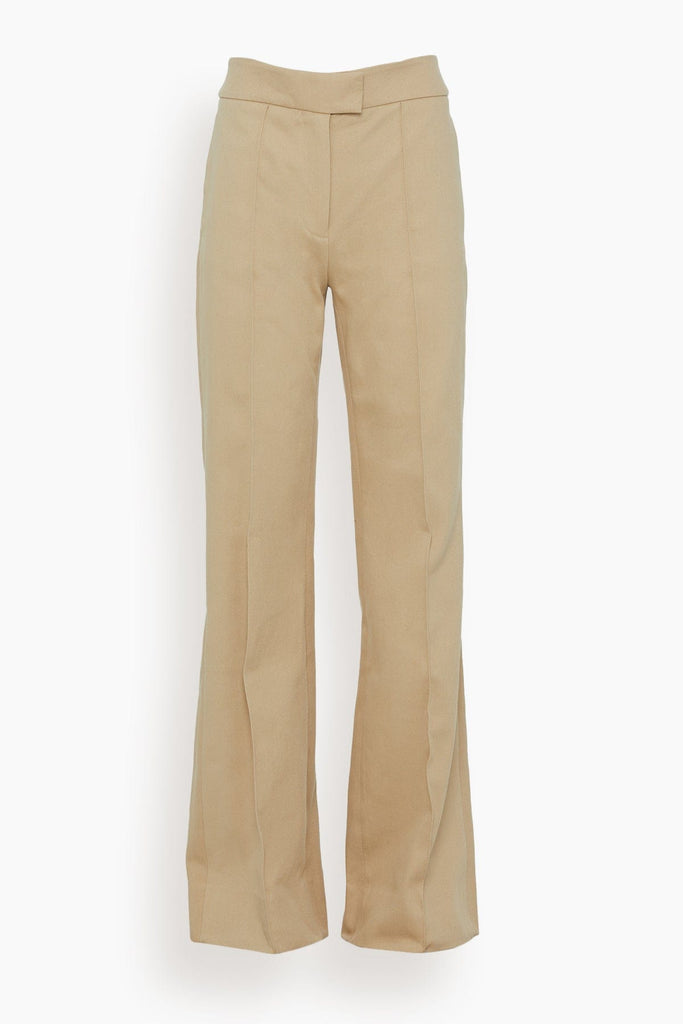 Khaki straight hot sale leg trousers