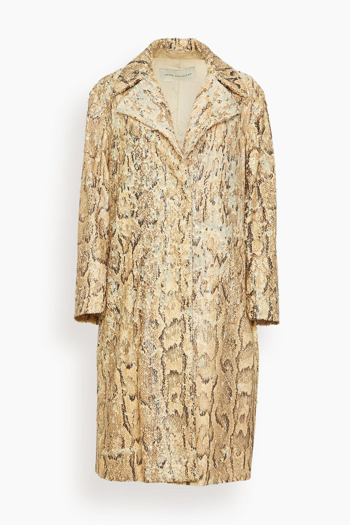 コート DRIES VAN NOTEN RICCA COAT Dries Van Noten Ricca Embroidered Coat in Beige – Hampden