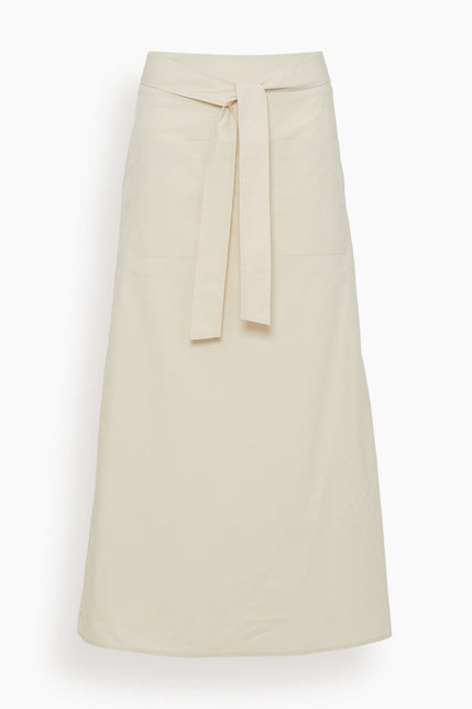 Toteme Skirts Tie Waist Cotton Skirt in Stone
