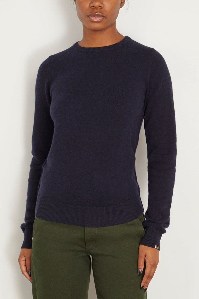 ETRET pull col rond navy 100% cachemire – Authentic Cashmere
