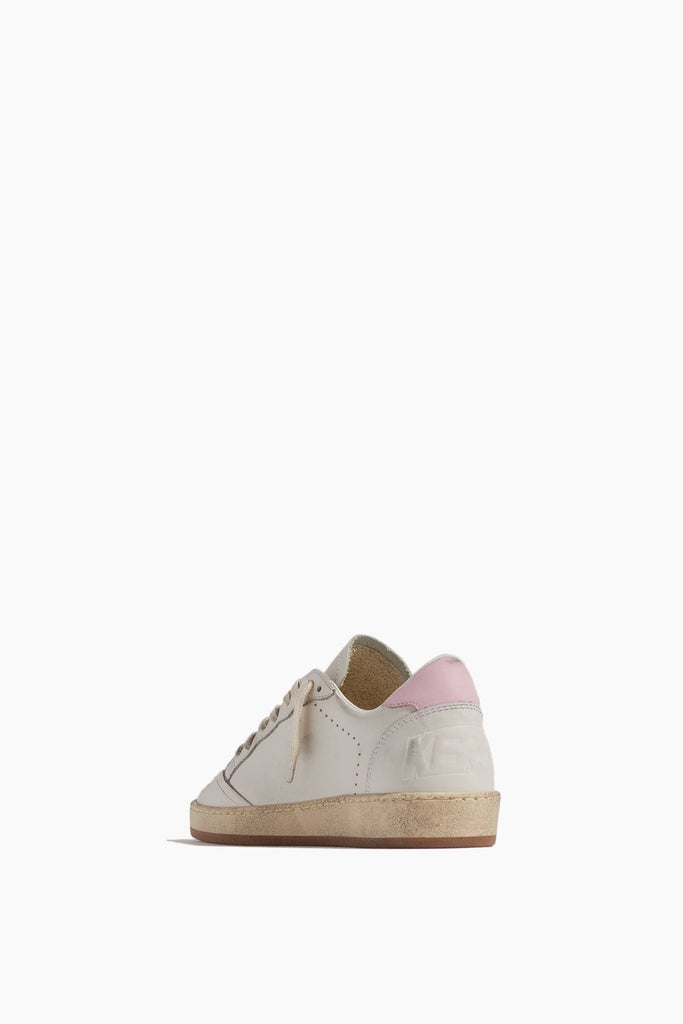 Golden Goose Ball Star Sneaker in White/Platinum/Orchid Pink