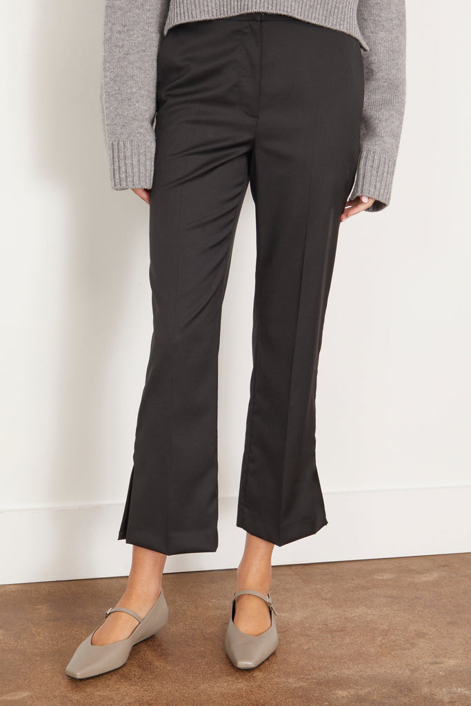 パンツ Loulou Studio Trousers Loulou Studio Tailored Straight Trousers – Kick Pleat