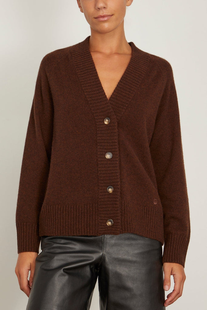 Loulou Studio Nabat Cardigan in Choco Melange – Hampden Clothing