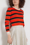 Plan C Sweaters Striped Knit Sweater in Red Line Plan C Striped Knit Sweater in Red Line