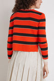 Plan C Sweaters Striped Knit Sweater in Red Line Plan C Striped Knit Sweater in Red Line