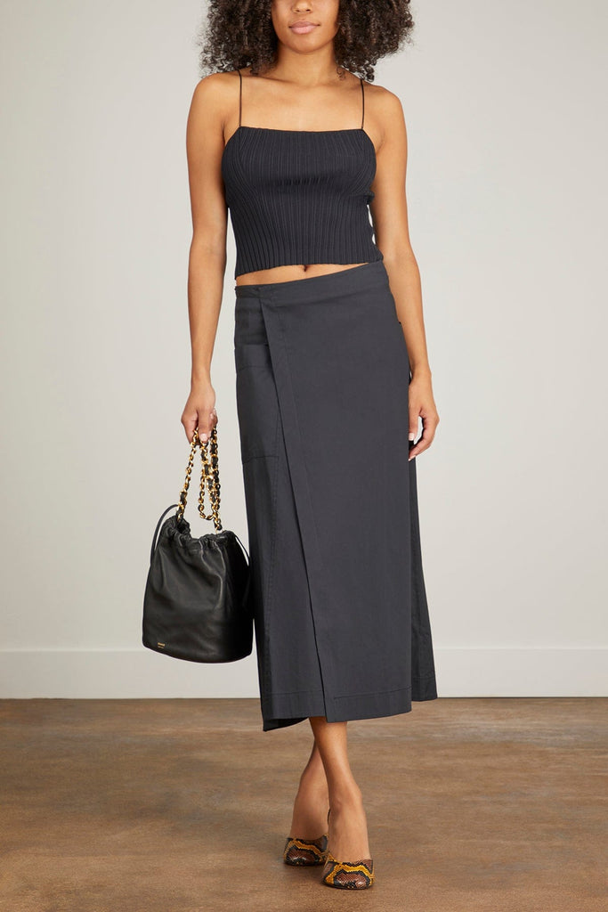Proenza Schouler Soft Poplin Wrap Skirt in Black – Hampden Clothing