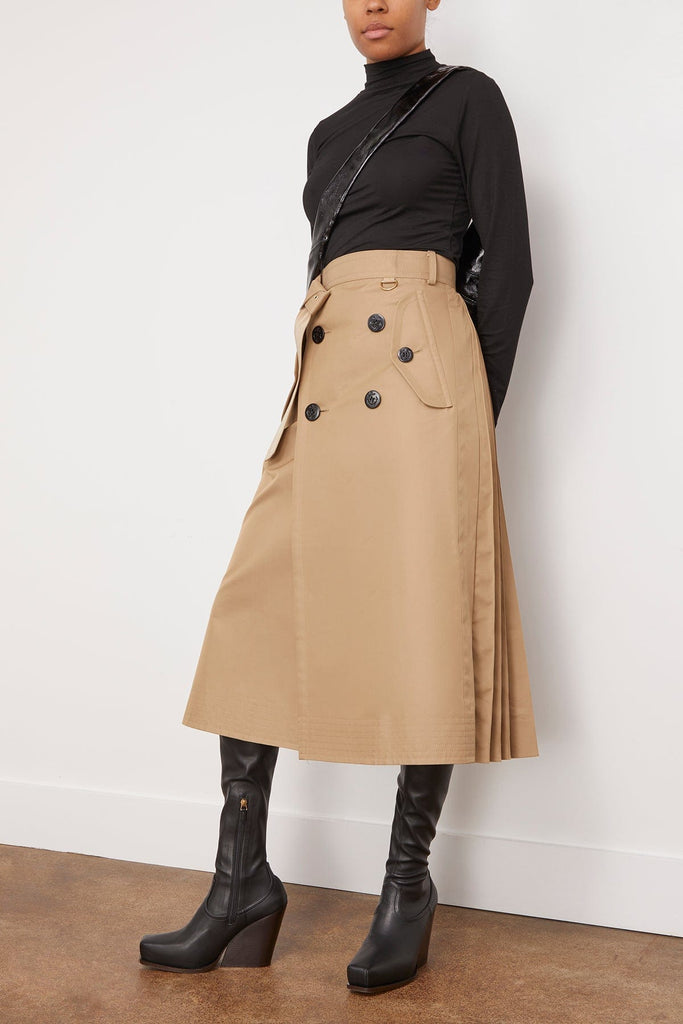 Sacai Cotton Gabardine Skirt in Beige – Hampden Clothing