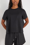 Sacai Tops Cotton Jersey x Nylon Twill T-Shirt in Black Sacai Cotton Jersey x Nylon Twill T-Shirt in Black