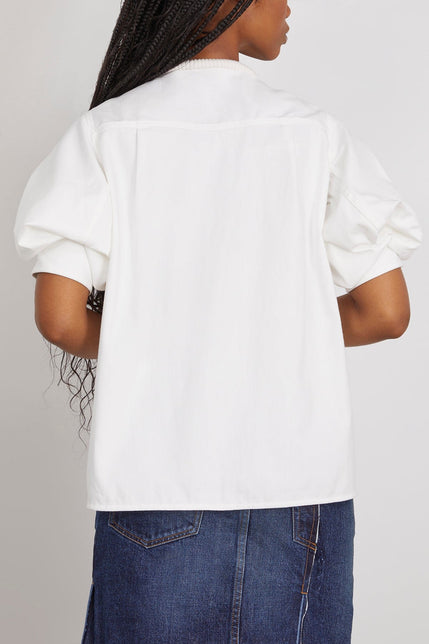 Sacai Tops Denim Knit Pullover in Off White Sacai Denim Knit Pullover in Off White