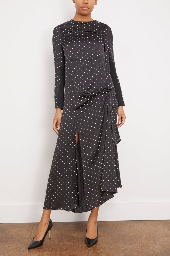 Sacai Polka Dot Flock Print Dress in Black – Hampden Clothing