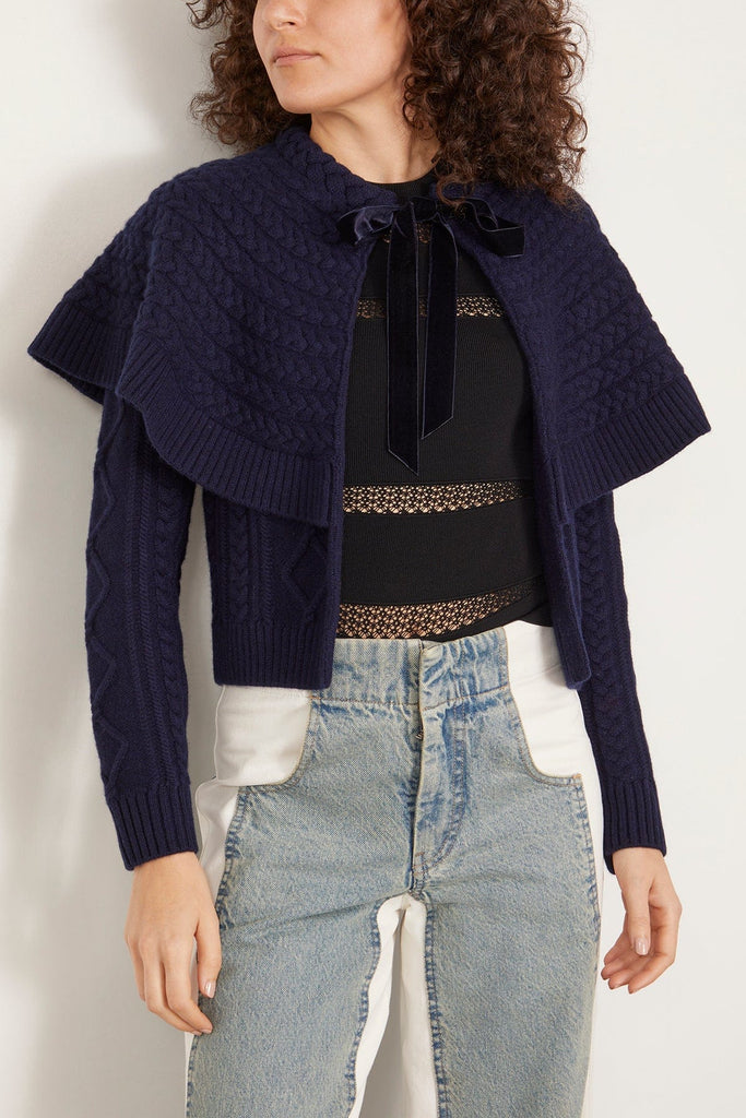 Navy tie front cardigan best sale