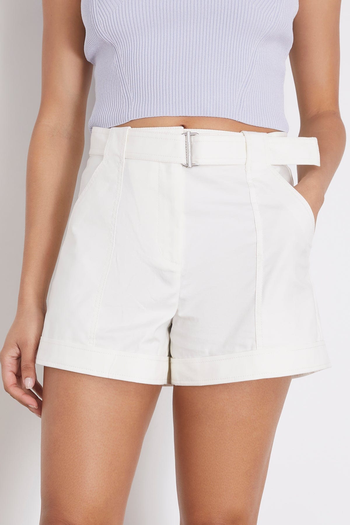 Simkhai Shorts Lourie Belted Shorts in White