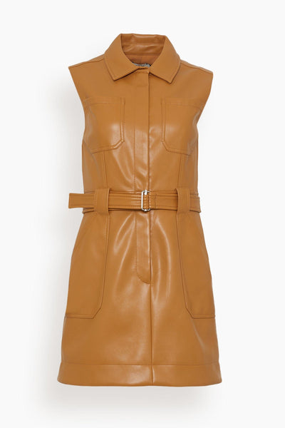 Pax Sleeveless Belted Mini Dress in Hickory