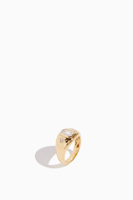 Stoned Fine Jewelry Rings Chunky Baguette and Trillion Bezel Ring in 18k Gold Stoned Fine Jewelry Chunky Baguette and Trillion Bezel Ring in 18k Gold