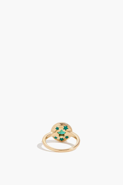 Stoned Fine Jewelry Rings Emerald Saucer Ring in 18k Yellow Gold Stoned Fine Jewelry Emerald Saucer Ring in 18k Yellow Gold