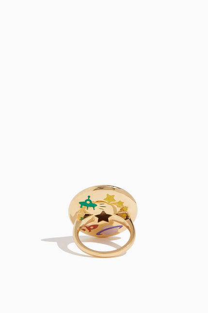 Stoned Fine Jewelry Rings Mega Saucer Ring in 18K Yellow Gold Stoned Fine Jewelry Mega Saucer Ring in 18K Yellow Gold