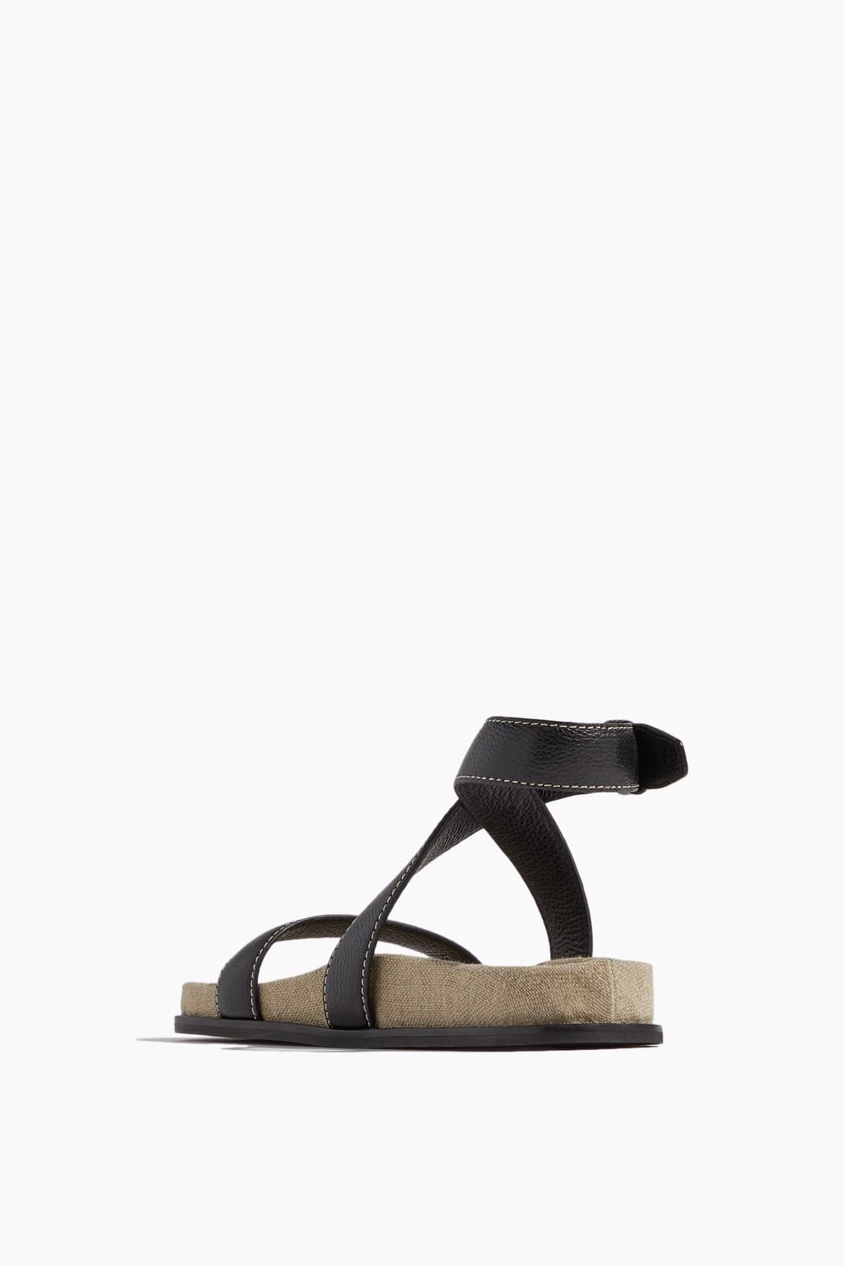 Toteme Strappy Flat Sandals The Leather Chunky Sandal in Black Toteme The Leather Chunky Sandal in Black