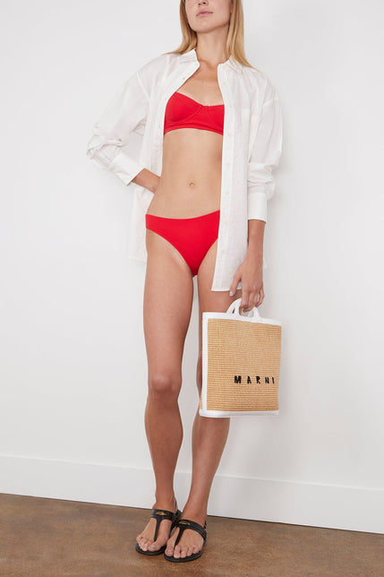 Ulla Johnson Swimwear Dani Bikini Bottom in Scarlet