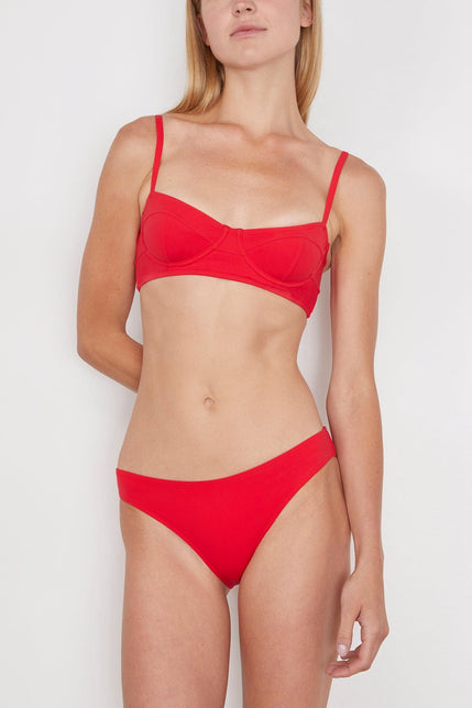 Ulla Johnson Swimwear Dani Bikini Bottom in Scarlet