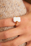 Aliita Rings Deco Sandwich Ring in White Agate/Rhodonite Aliita Deco Sandwich Ring in White Agate/Rhodonite