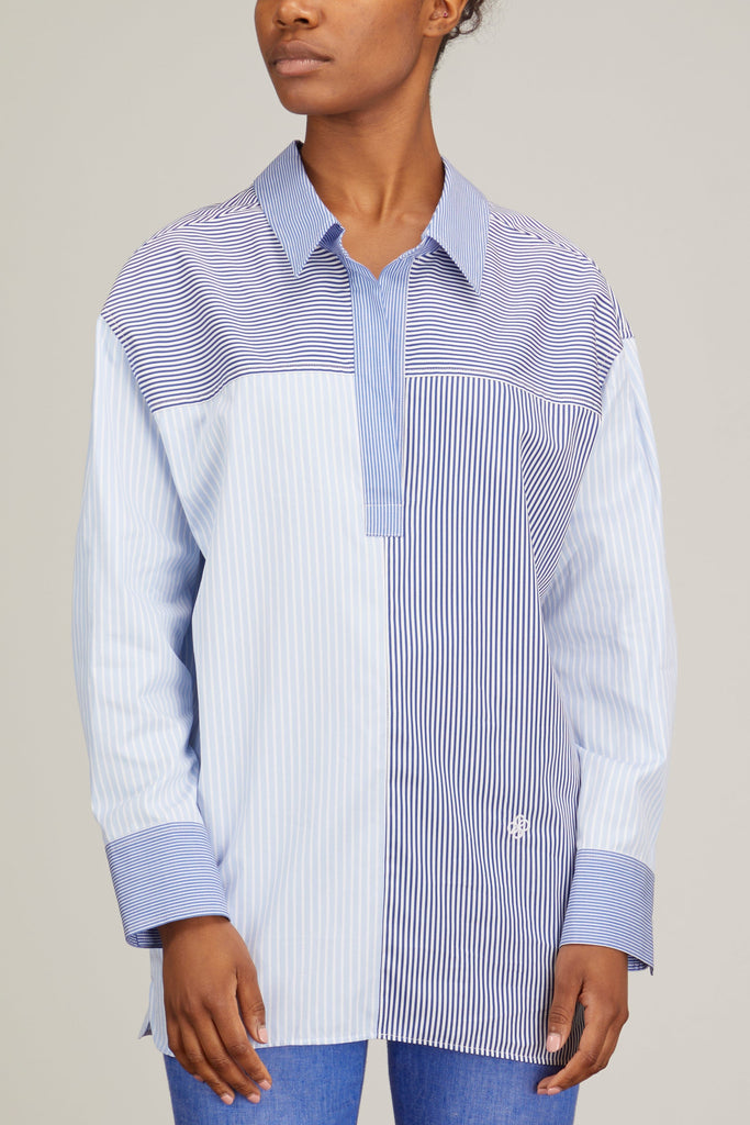 Callas Milano Samira Poplin Shirt in Combo Stripes – Hampden Clothing