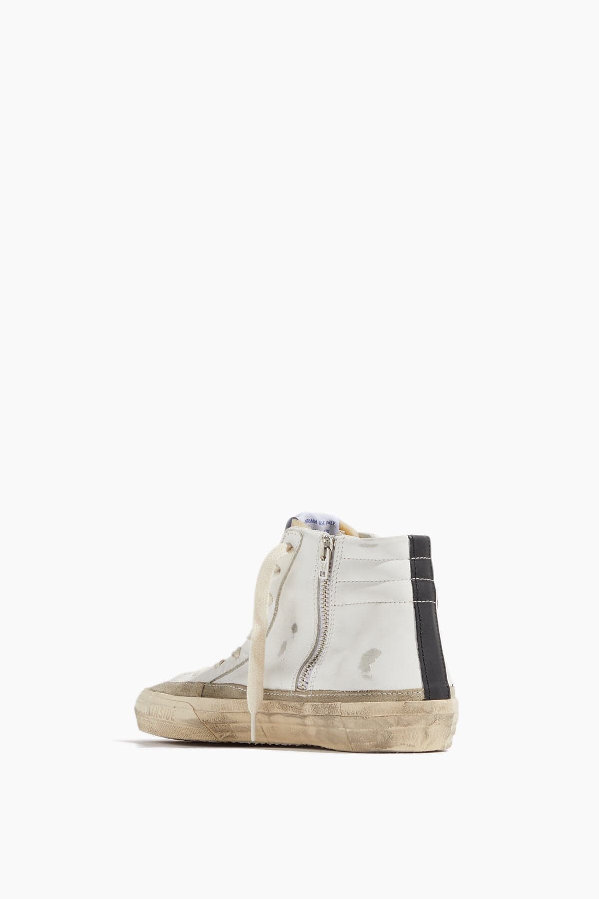 Golden Goose High Top Sneakers Slide Leather Sneaker in White/Yellow/Black/Taupe Golden Goose Shoes Slide Leather Sneaker in White/Yellow/Black/Taupe