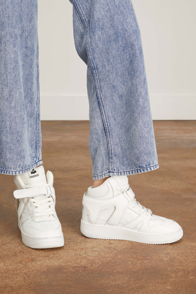 Marant Brookle High Top Sneaker in White Hampden Clothing