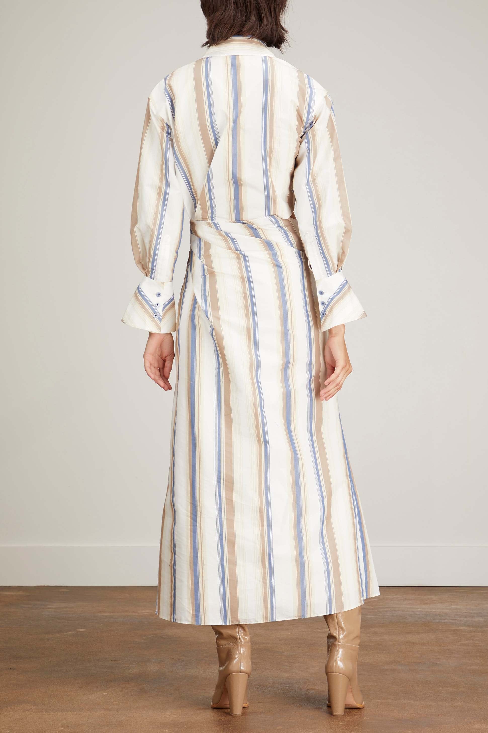 floor price Jonathan Simkhai Marge Stripe Midi Dress Nougat Stripe