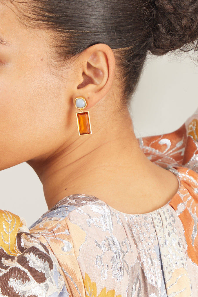 Lizzie Fortunato Crystal Column Earrings in Multi – Hampden Clothing