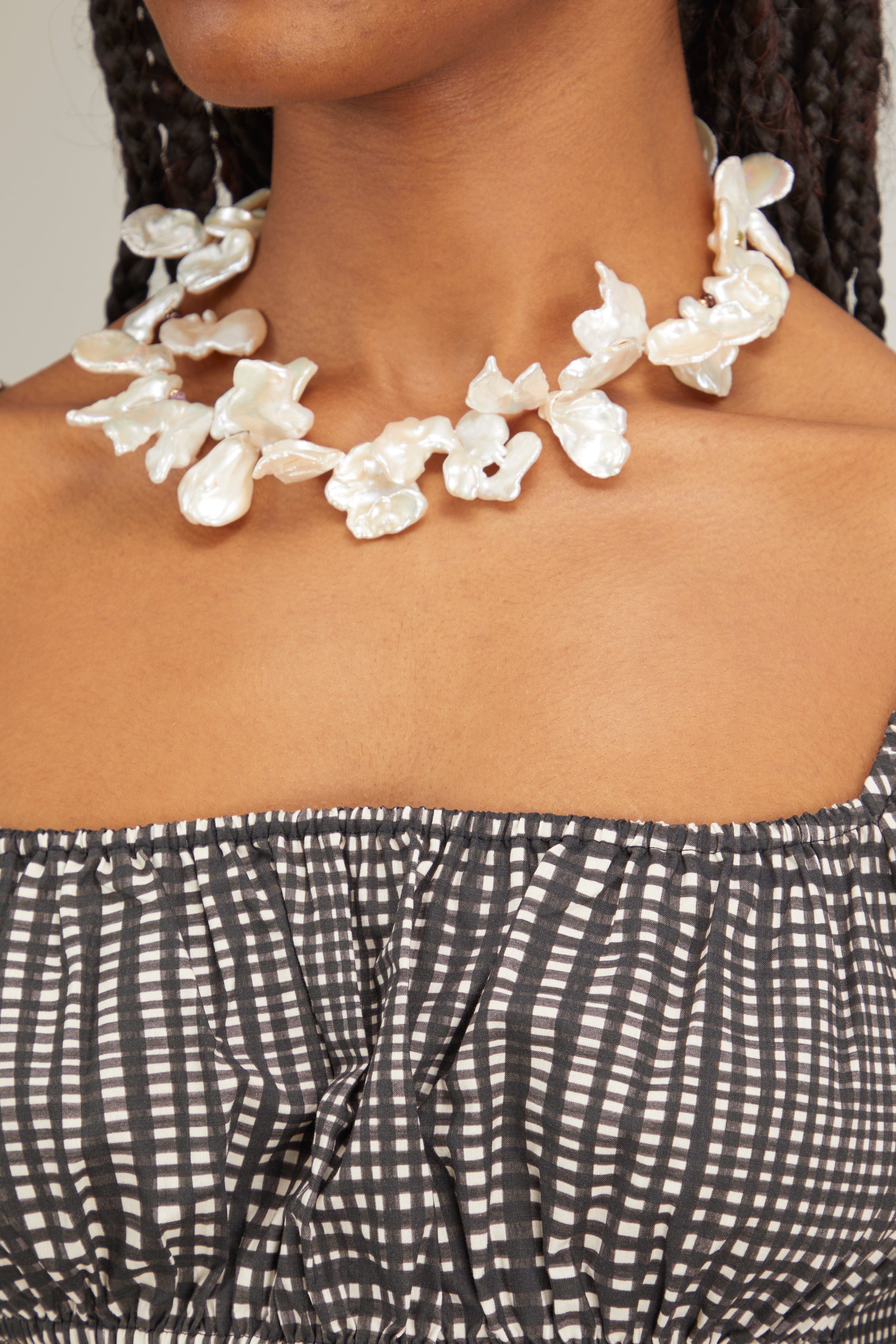 Lizzie Fortunato Necklaces Moonflower Necklace in White Lizzie Fortunato Moonflower Necklace in White