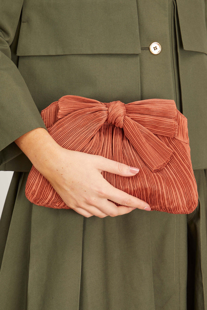 Platinum Rayne Pleated Frame Clutch Loeffler Randall