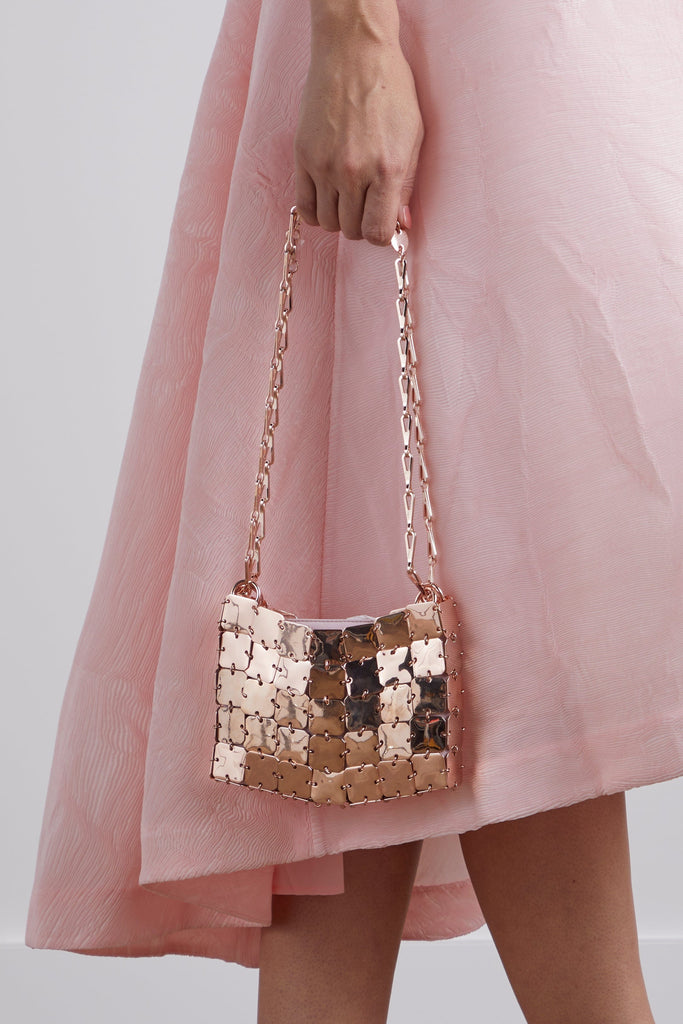 Square Nano Bag in Light Pink Gold