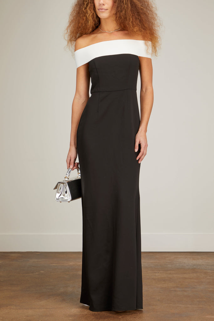 Mouret Shoulder Maxi Dress in Black – Hampden Clothing