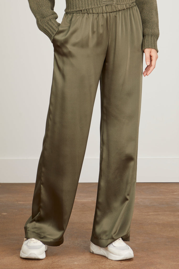 Denver Low Rise Silk Pant in Kernwood