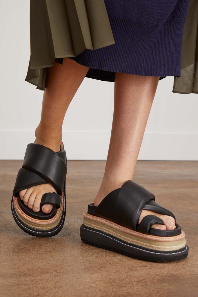 Multiple Sole Sandals in Black