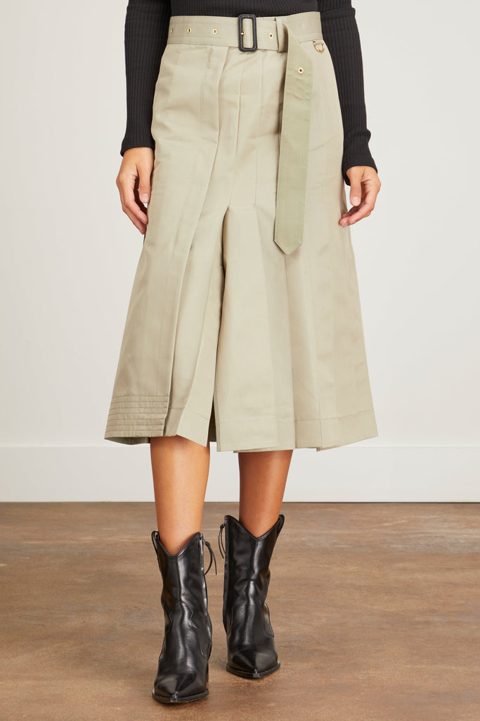 Cotton Gabardine Skirt in Beige