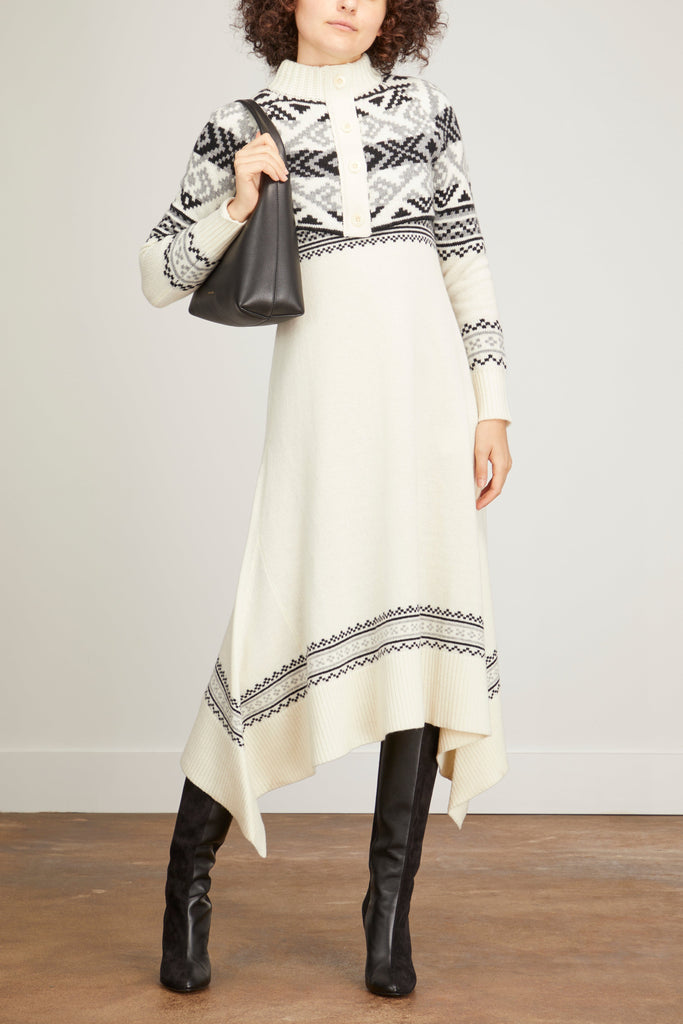 Nordic Knit Dress in Off White